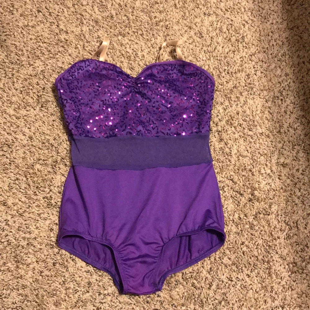 Womens sparkle mesh dance leotard